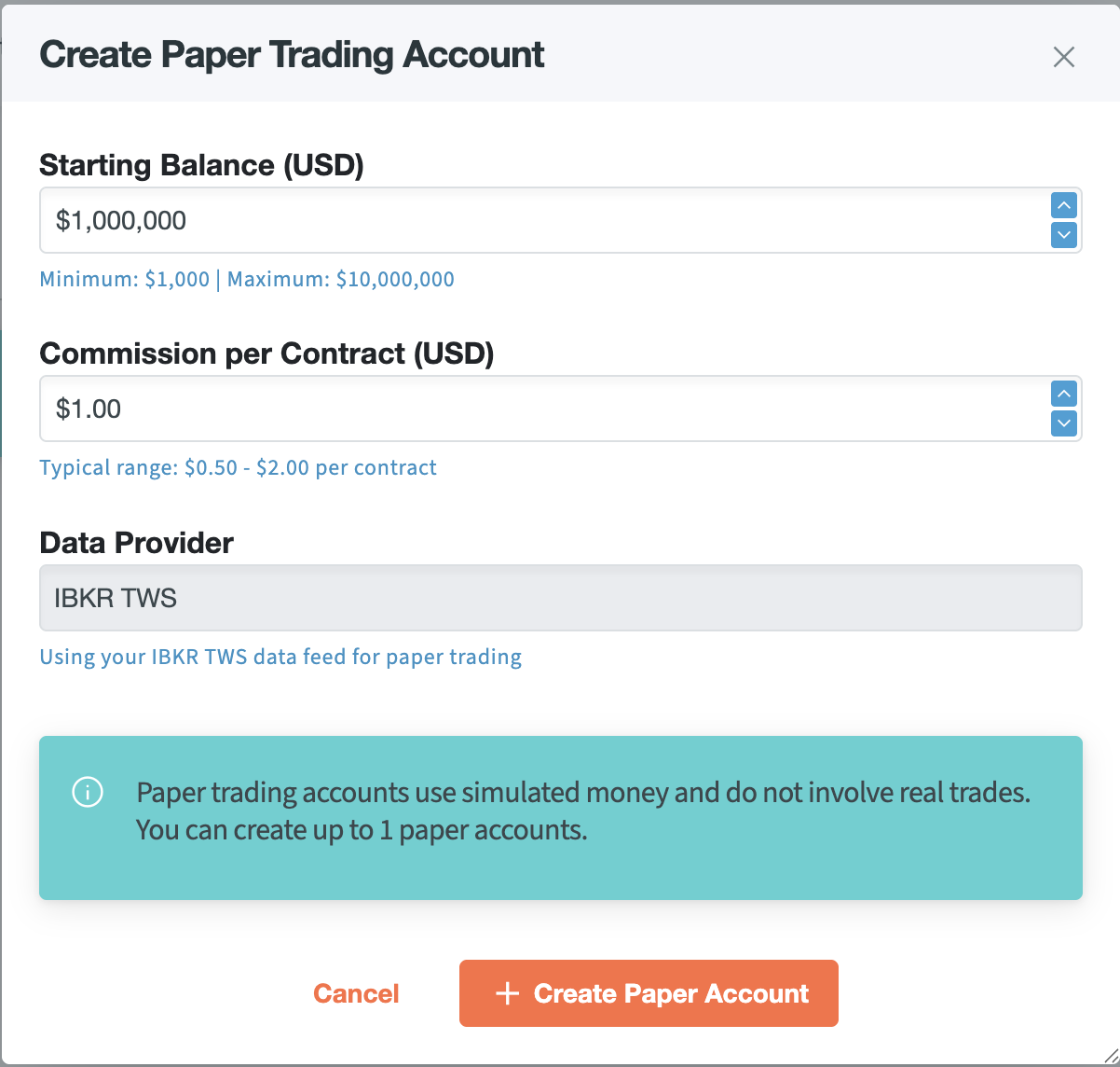 Paper Trading Interface